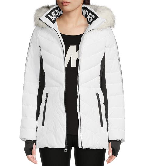 michael kors white parka|michael kors husk waterproof coat.